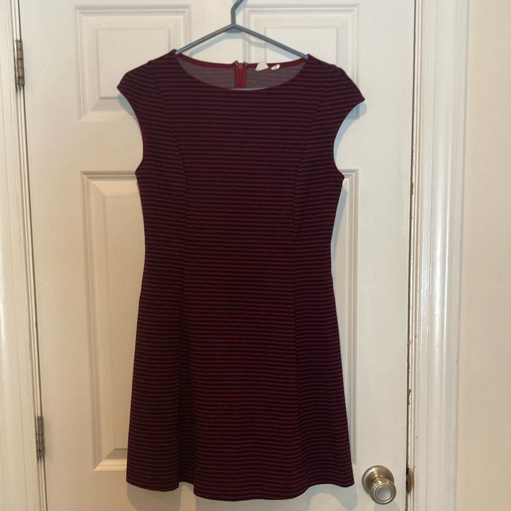 GAP Burgundy Striped Dress